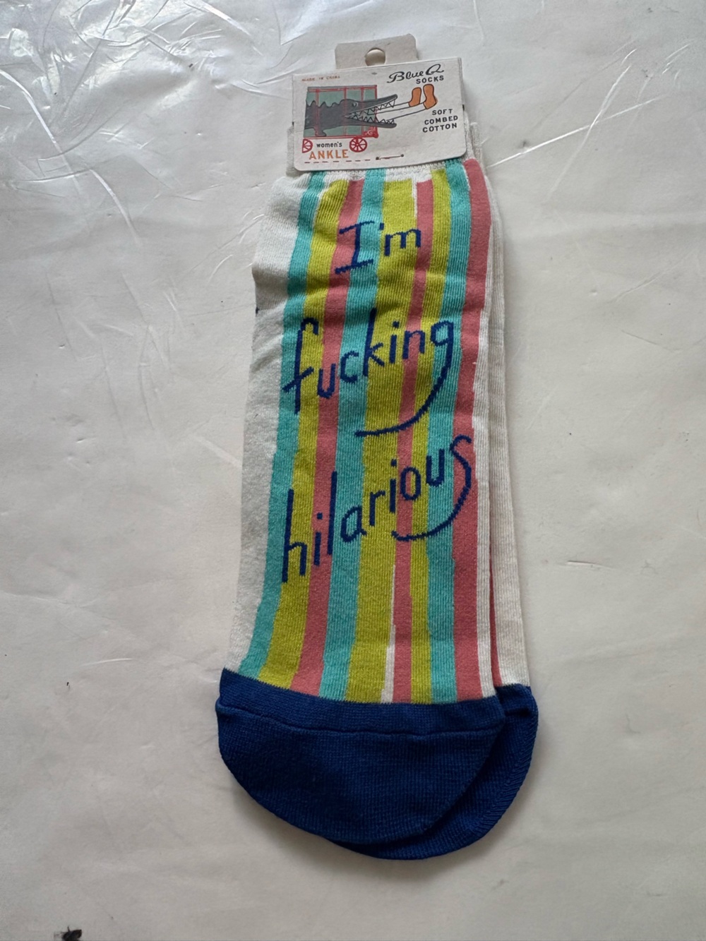 Colorful Striped Socks - Blue, Pink, Yellow